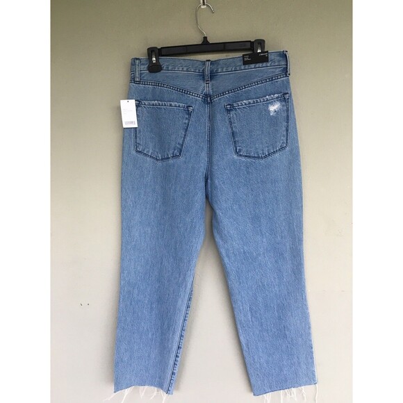 J Brand Wynne Jeans Women 30 High Waist Crop Straight Leg Distressed Raw Hem - Picture 8 of 13